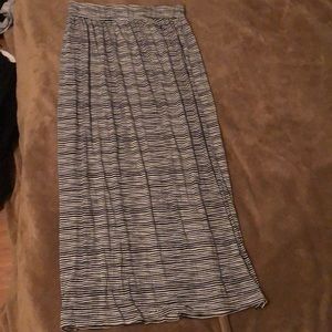 Black and white stripe maxi skirt